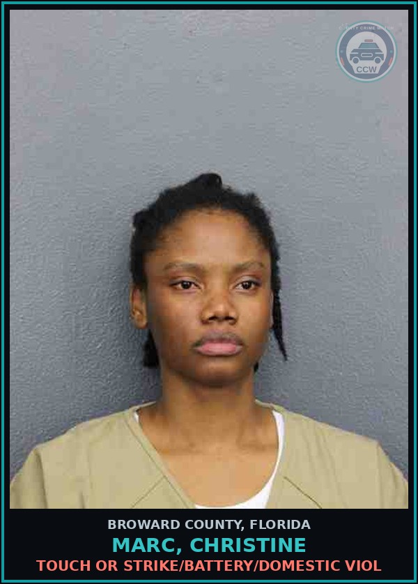 Booking mugshot of MARC, CHRISTINE in Broward County