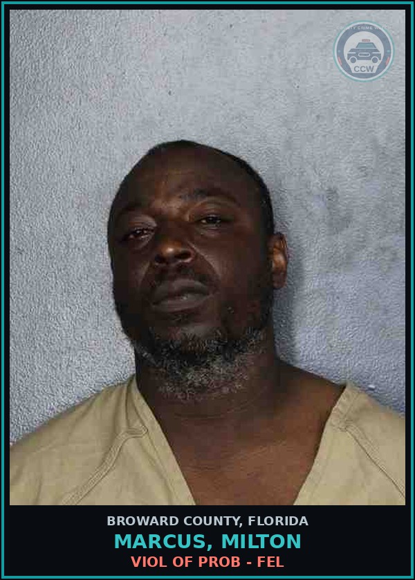 Booking mugshot of MARCUS, MILTON in Broward County