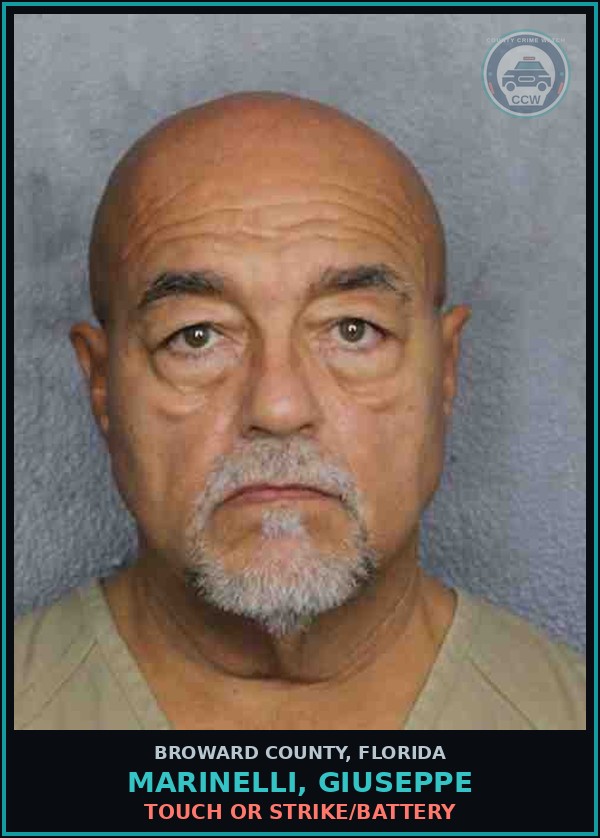 Booking mugshot of MARINELLI, GIUSEPPE in Broward County