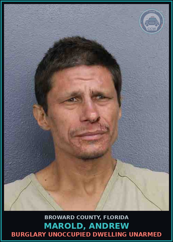 Booking mugshot of MAROLD, ANDREW in Broward County