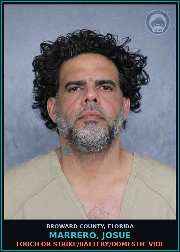 Booking mugshot of MARRERO, JOSUE in Broward County