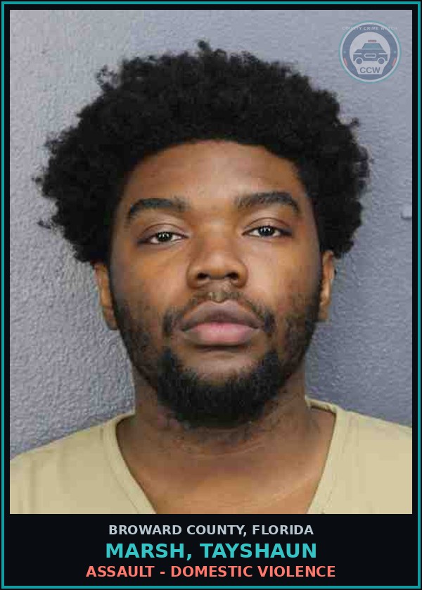 Booking mugshot of MARSH, TAYSHAUN in Broward County