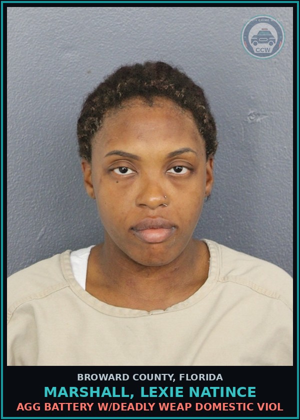 Booking mugshot of MARSHALL, LEXIE NATINCE in Broward County