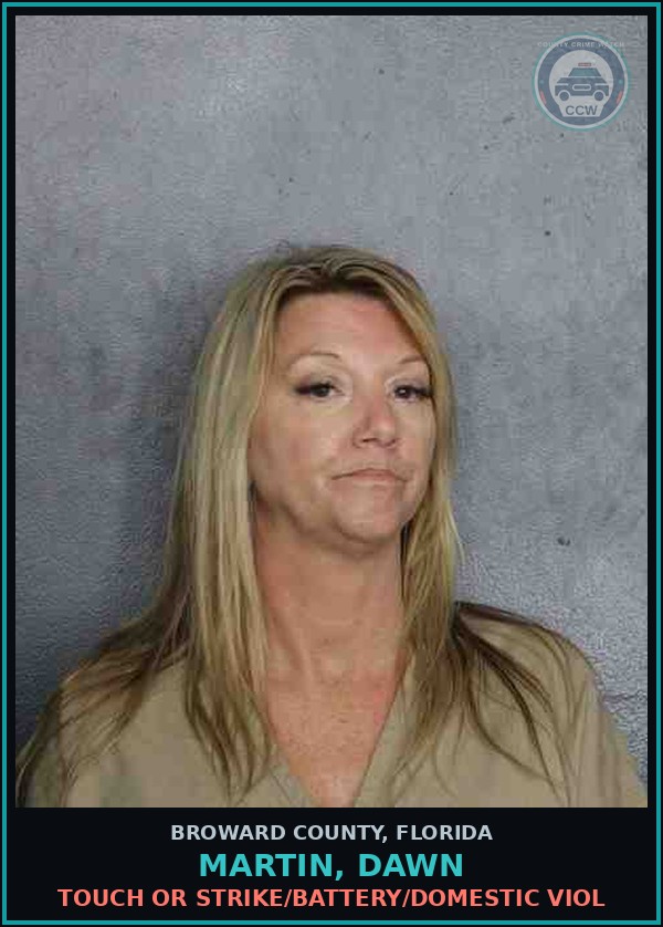 Booking mugshot of MARTIN, DAWN in Broward County