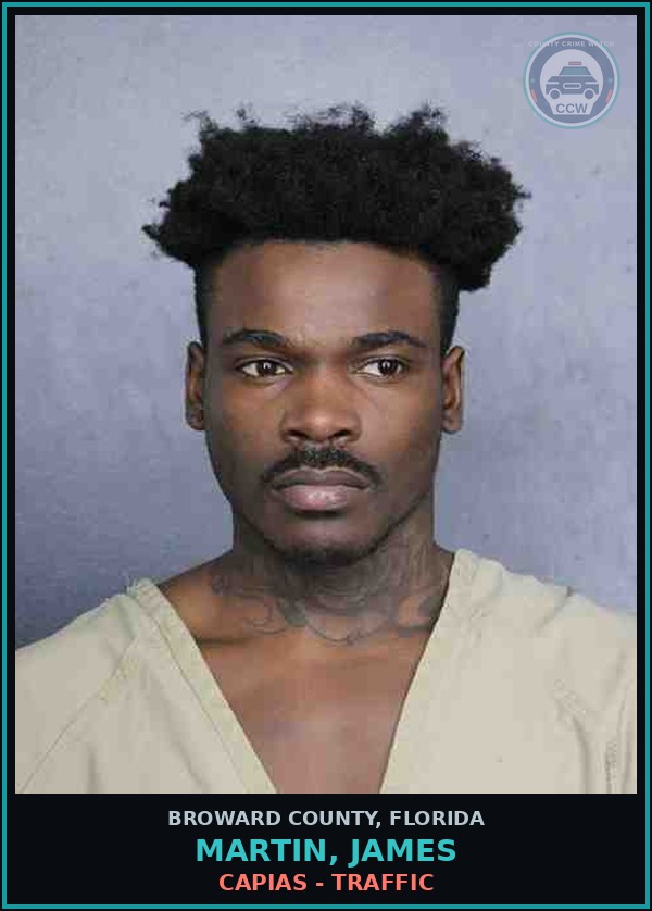 Booking mugshot of MARTIN, JAMES in Broward County