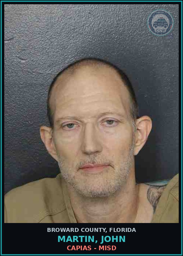 Booking mugshot of MARTIN, JOHN in Broward County