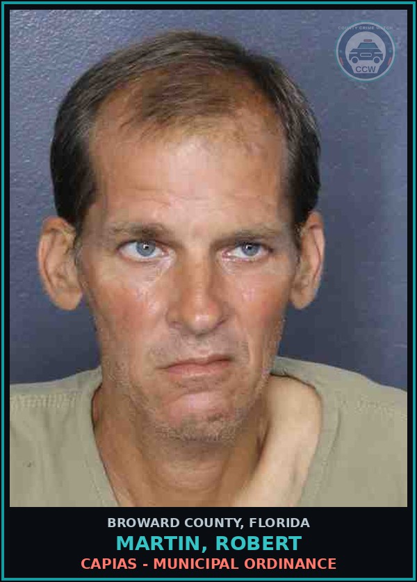 Booking mugshot of MARTIN, ROBERT in Broward County