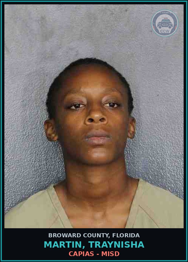Booking mugshot of MARTIN, TRAYNISHA in Broward County