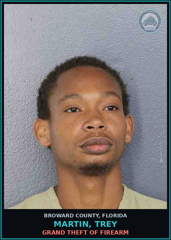 Booking mugshot of MARTIN, TREY in Broward County