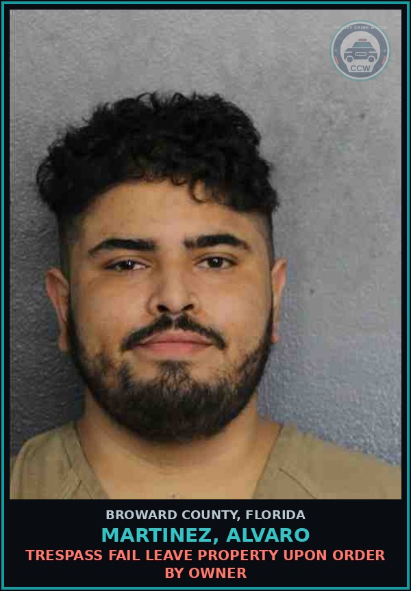 Booking mugshot of MARTINEZ, ALVARO in Broward County