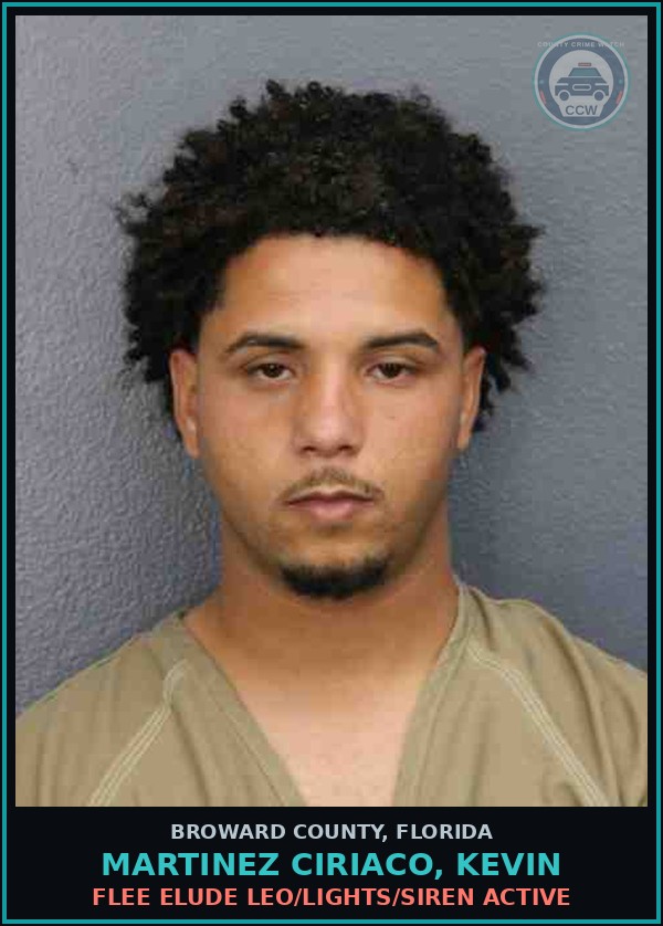 Booking mugshot of MARTINEZ CIRIACO, KEVIN in Broward County