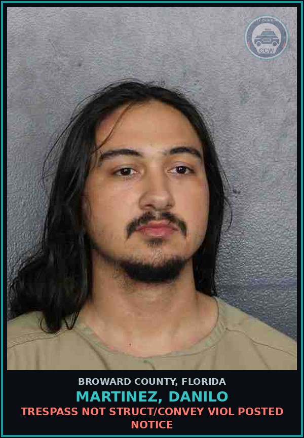 Booking mugshot of MARTINEZ, DANILO in Broward County