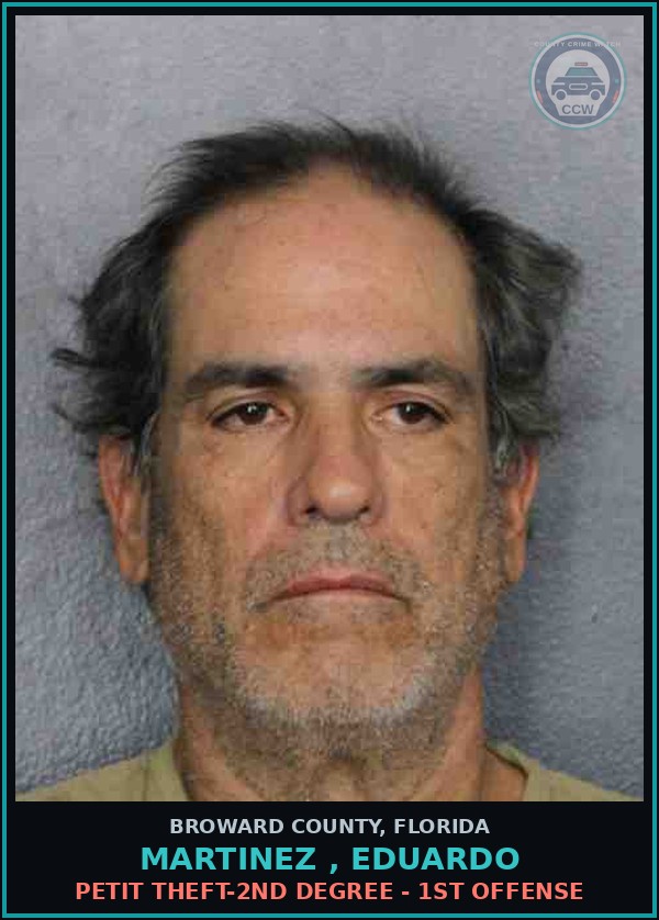 Booking mugshot of MARTINEZ , EDUARDO in Broward County