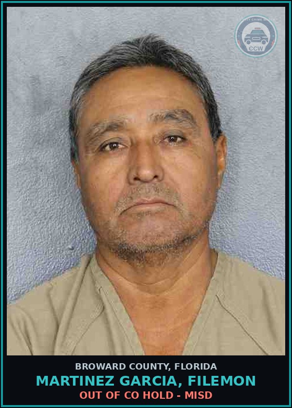Booking mugshot of MARTINEZ GARCIA, FILEMON in Broward County