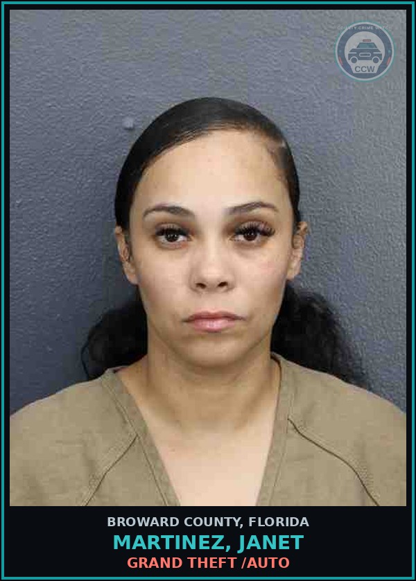 Booking mugshot of MARTINEZ, JANET in Broward County