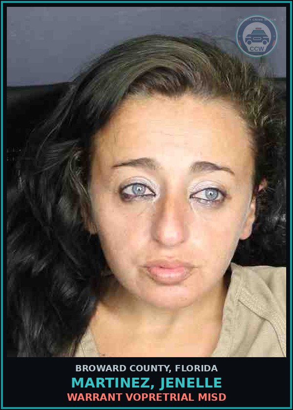Booking mugshot of MARTINEZ, JENELLE in Broward County