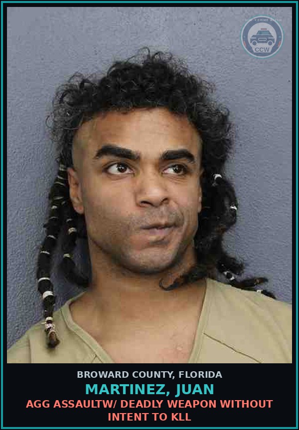 Booking mugshot of MARTINEZ, JUAN in Broward County