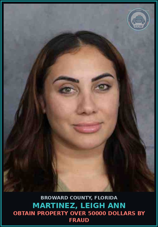 Booking mugshot of MARTINEZ, LEIGH ANN in Broward County