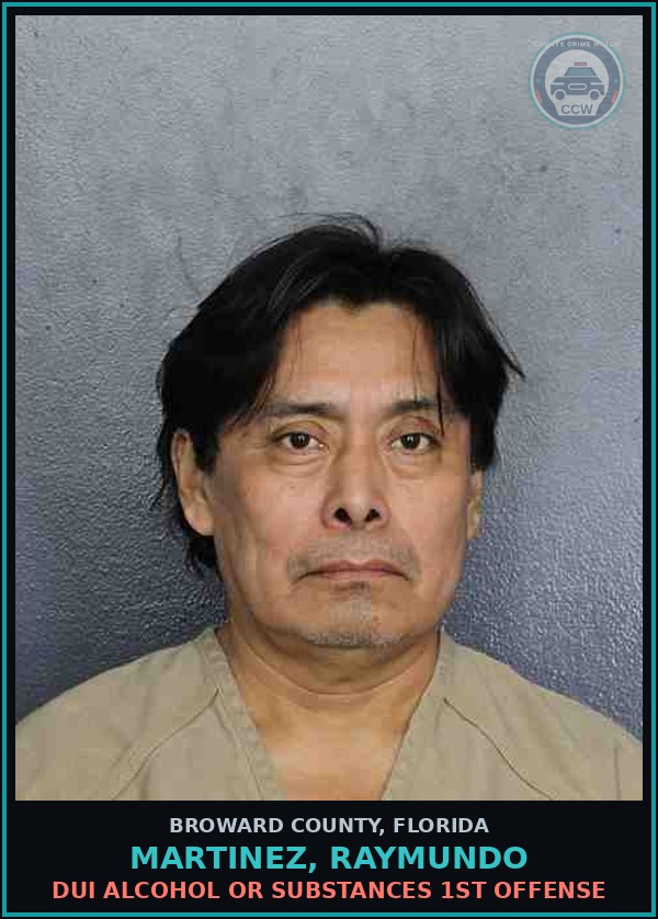 Booking mugshot of MARTINEZ, RAYMUNDO in Broward County