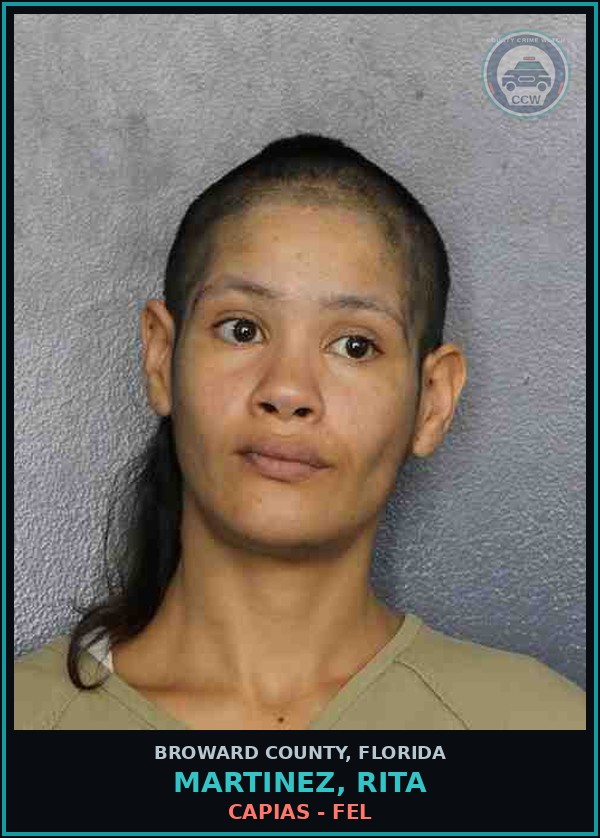 Booking mugshot of MARTINEZ, RITA in Broward County