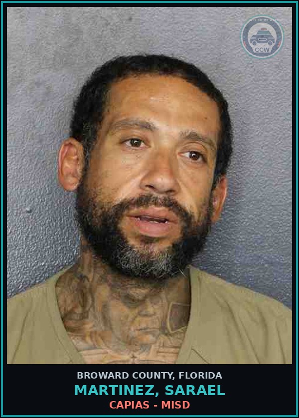 Booking mugshot of MARTINEZ, SARAEL in Broward County