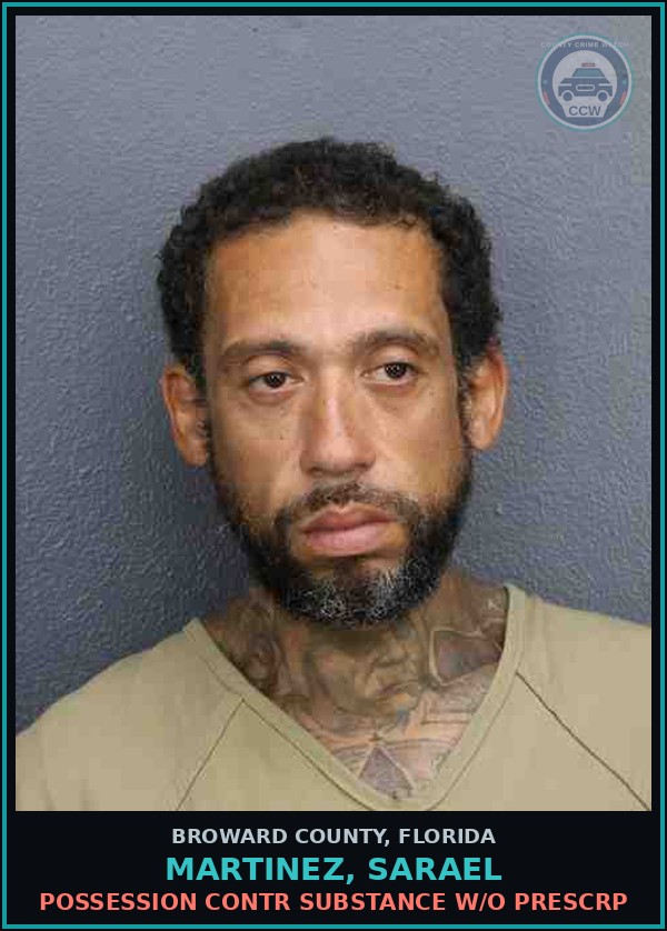 Booking mugshot of MARTINEZ, SARAEL in Broward County