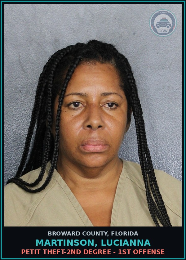 Booking mugshot of MARTINSON, LUCIANNA in Broward County