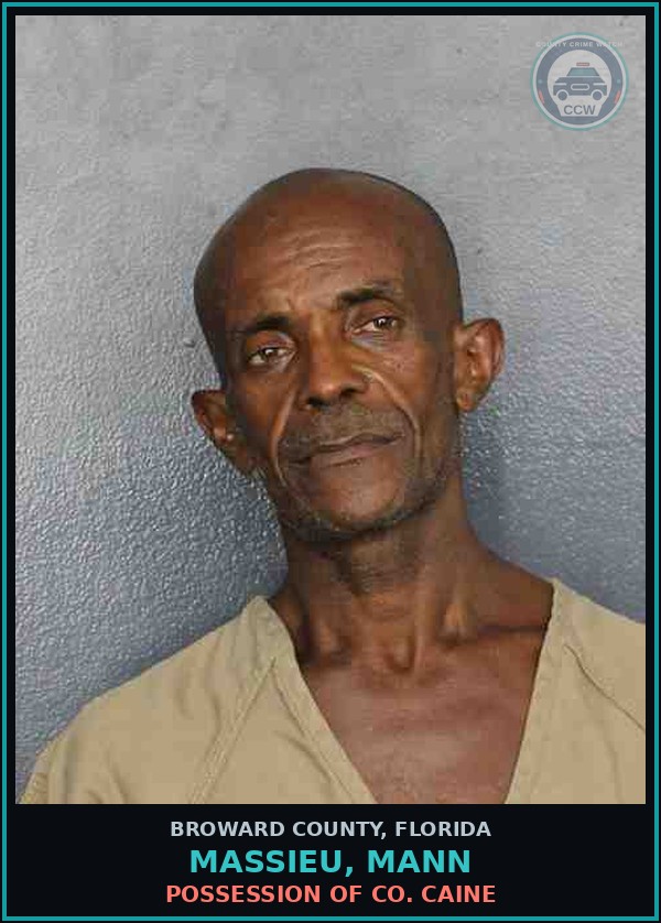 Booking mugshot of MASSIEU, MANN in Broward County
