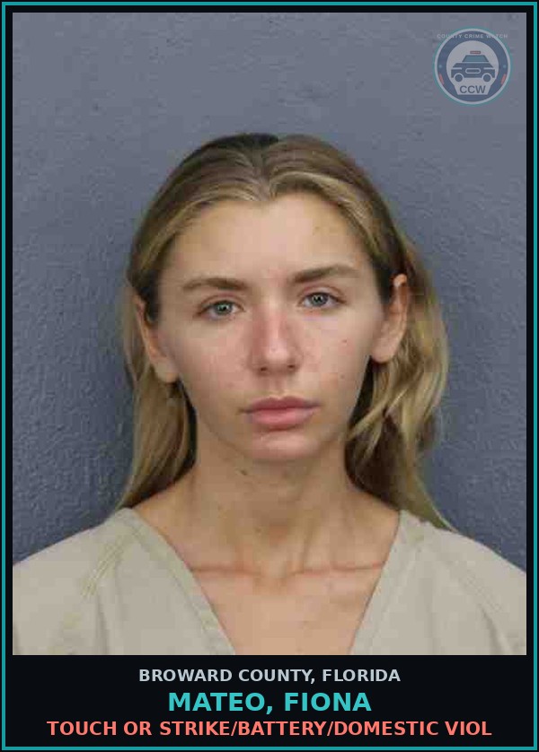 Booking mugshot of MATEO, FIONA in Broward County