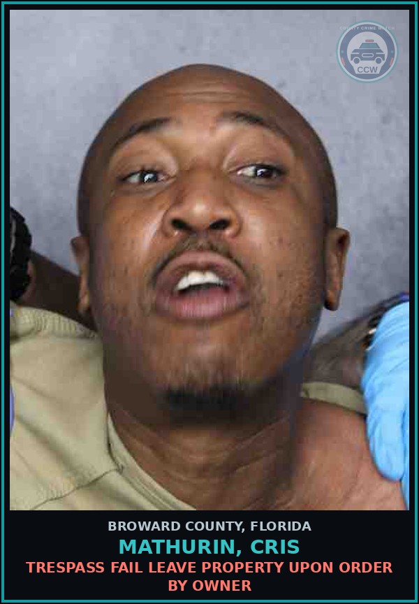 Booking mugshot of MATHURIN, CRIS in Broward County
