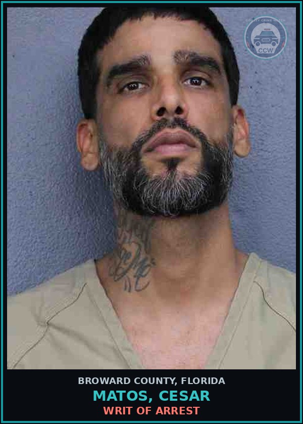 Booking mugshot of MATOS, CESAR in Broward County
