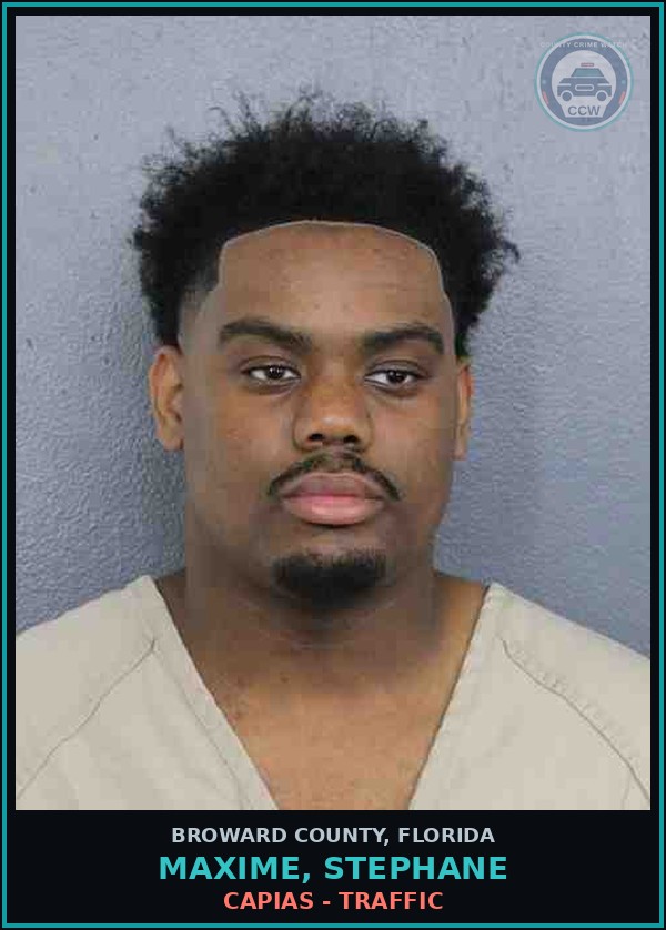 Booking mugshot of MAXIME, STEPHANE in Broward County