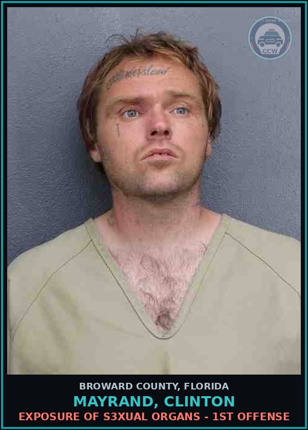 Booking mugshot of MAYRAND, CLINTON in Broward County