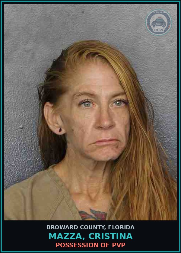 Booking mugshot of MAZZA, CRISTINA in Broward County