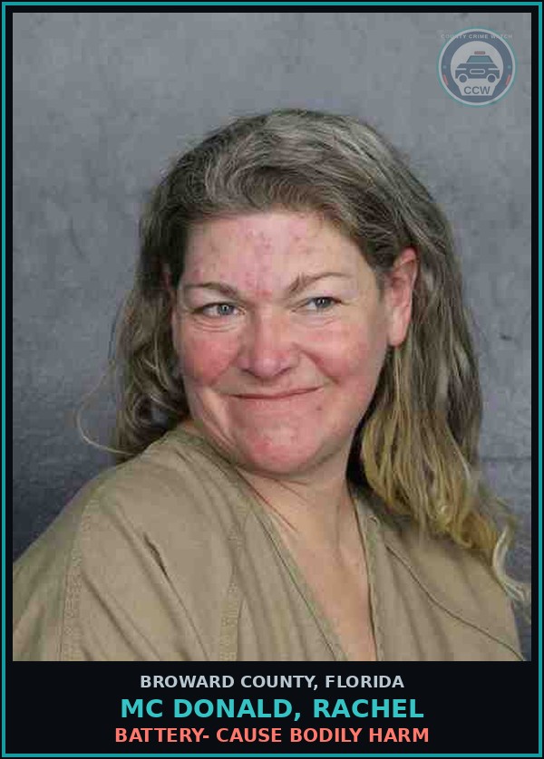 Booking mugshot of MC DONALD, RACHEL in Broward County