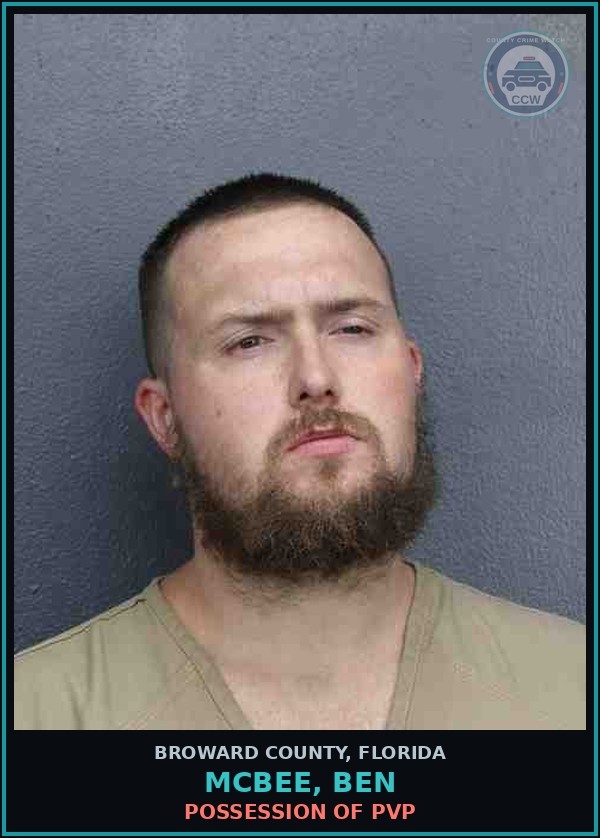 Booking mugshot of MCBEE, BEN in Broward County