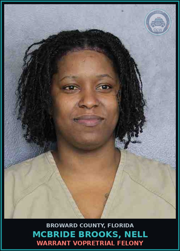 Booking mugshot of MCBRIDE BROOKS, NELL in Broward County