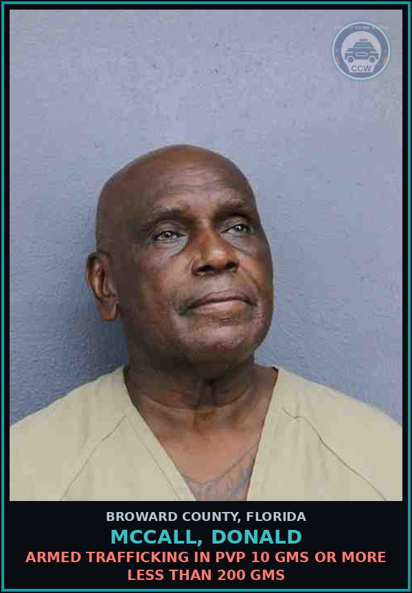 Booking mugshot of MCCALL, DONALD in Broward County