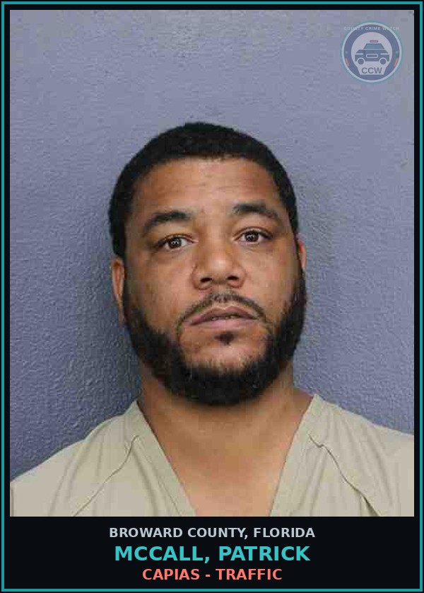 Booking mugshot of MCCALL, PATRICK in Broward County