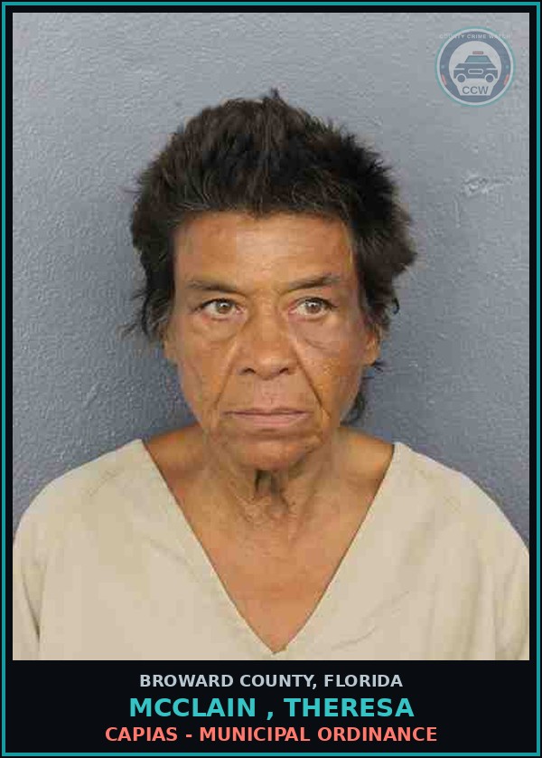 Booking mugshot of MCCLAIN , THERESA in Broward County