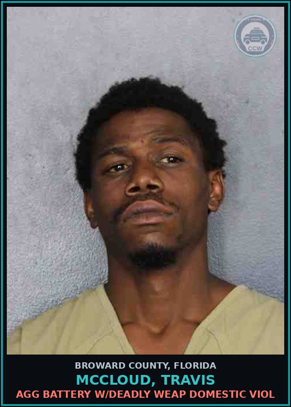 Booking mugshot of MCCLOUD, TRAVIS in Broward County