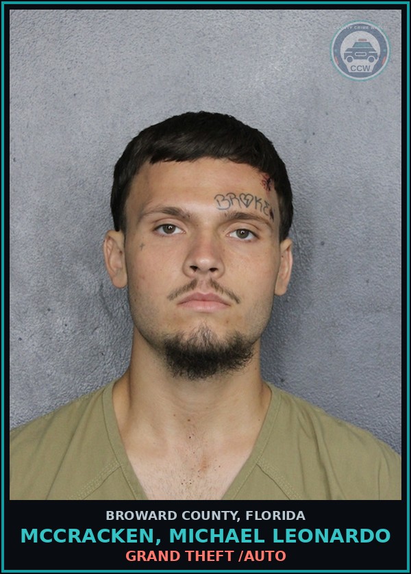Booking mugshot of MCCRACKEN, MICHAEL LEONARDO in Broward County