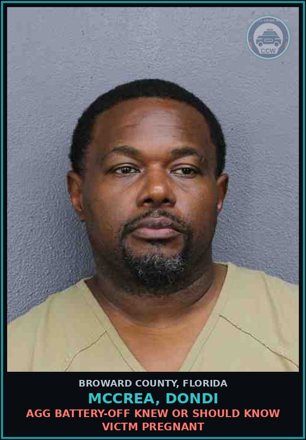 Booking mugshot of MCCREA, DONDI in Broward County