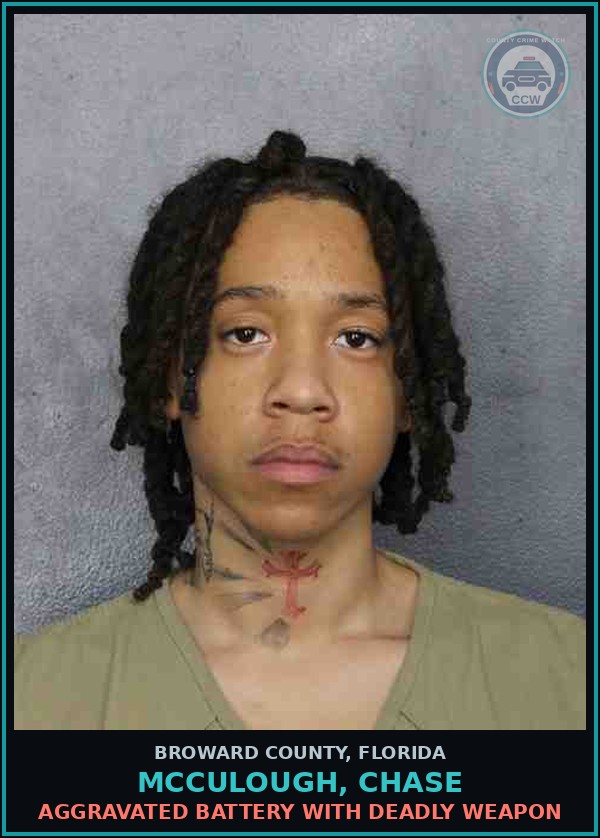 Booking mugshot of MCCULOUGH, CHASE in Broward County