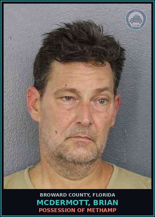 Booking mugshot of MCDERMOTT, BRIAN in Broward County