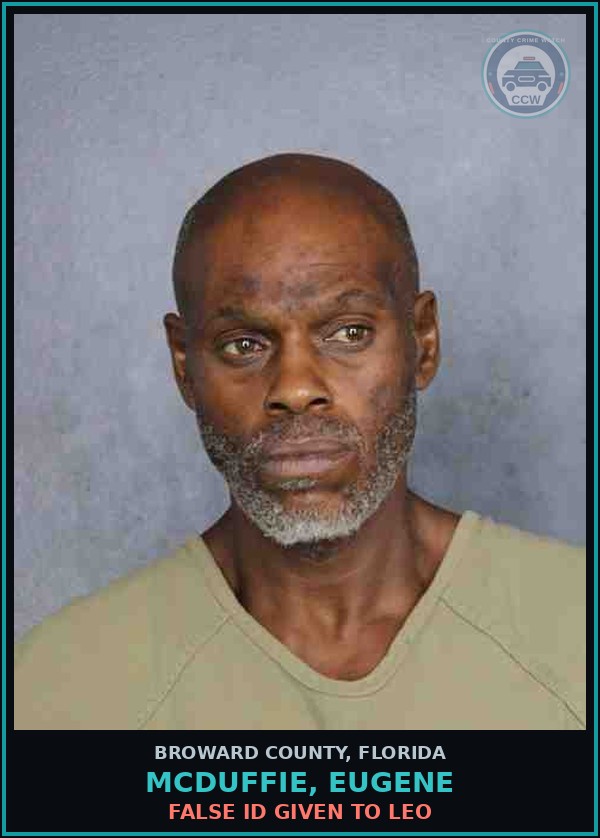 Booking mugshot of MCDUFFIE, EUGENE in Broward County