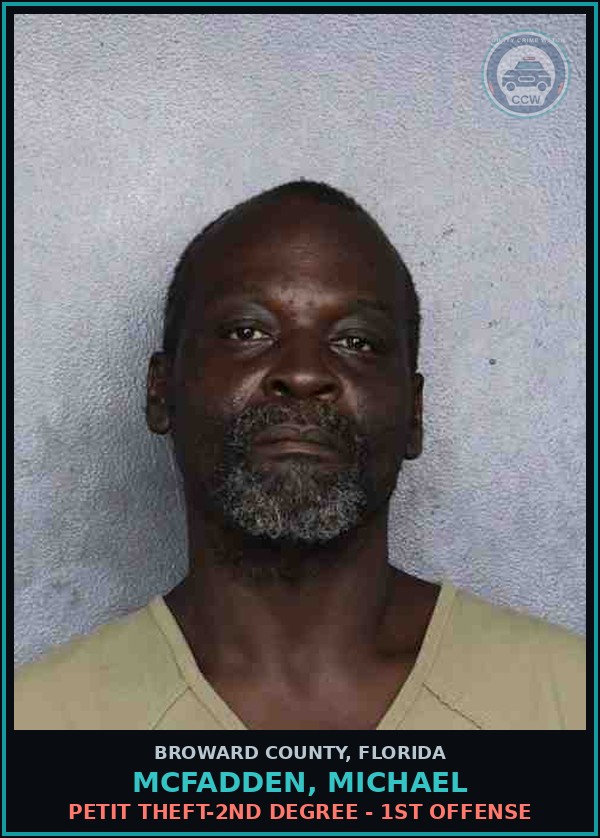 Booking mugshot of MCFADDEN, MICHAEL in Broward County