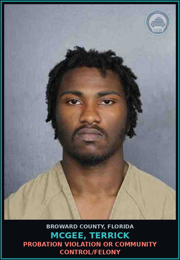 Booking mugshot of MCGEE, TERRICK in Broward County
