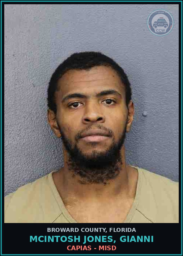 Booking mugshot of MCINTOSH JONES, GIANNI in Broward County