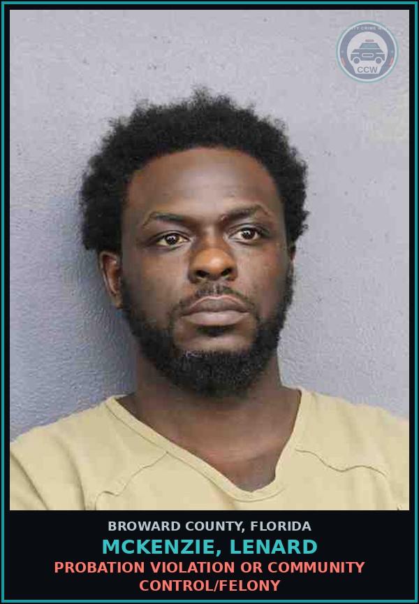 Booking mugshot of MCKENZIE, LENARD in Broward County